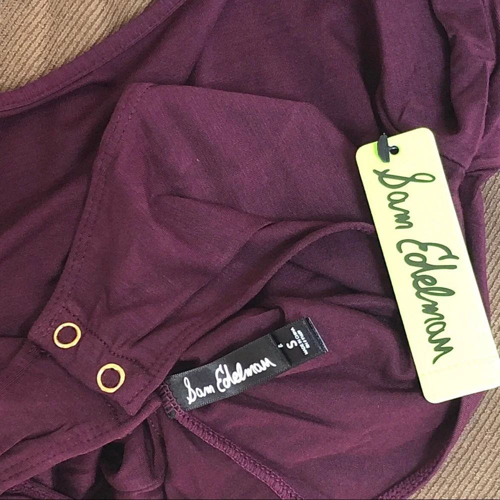 ❗️LOWEST PRICE NWT $42 Sam Edelman Prune Boatneck Bodysuit Size S - Picture 7 of 8
